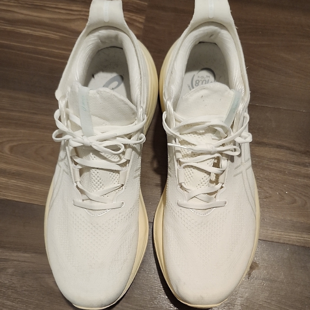 Asics Cream and White Running Shoes